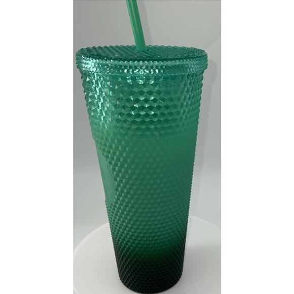Starbucks Studded Tumbler Cup Waxberry Mint Green Ombre Winter Holiday 24 Oz - Picture 4 of 7